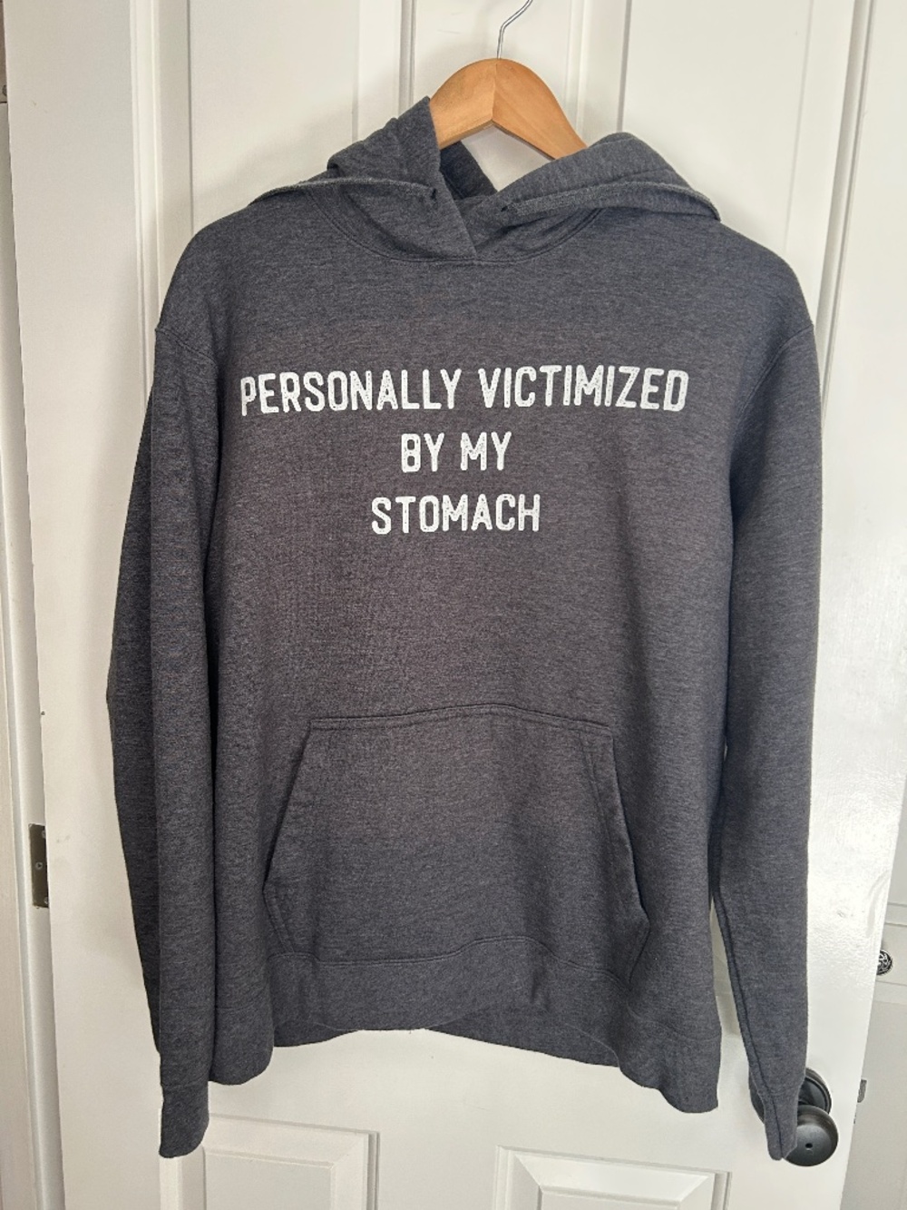 Port & Company Personally victimized by my Stomach Hoodie Sweatshirt - Large
